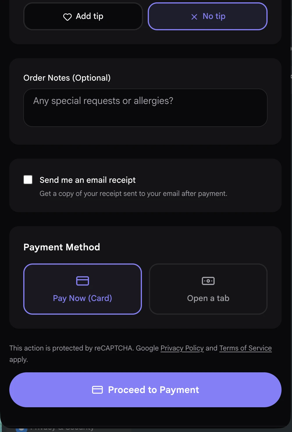 Beplated payment screen showing pay now and proceed to payment actions